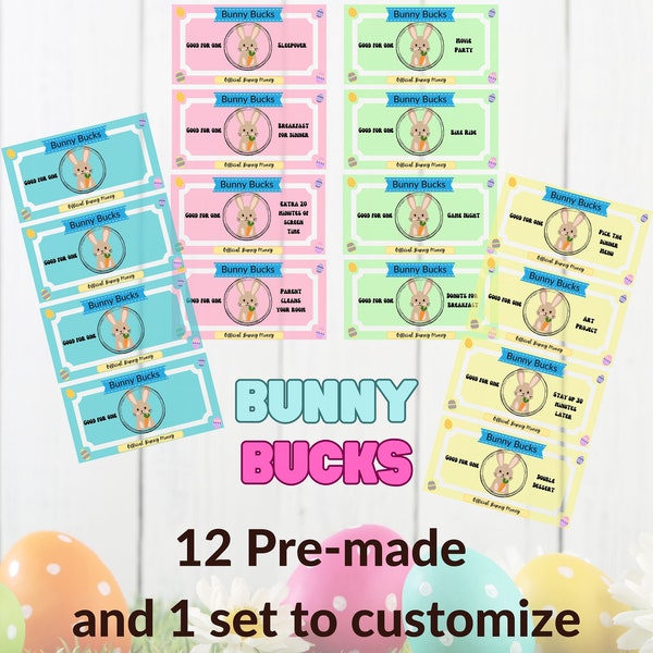 Bunny Bucks - Printable Easter Gift Certificates