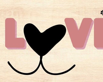 Dog Nose Love - Fichiers SVG et JPG