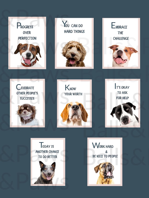 Dog Themed Classroom Sayings Posters-Digital Images