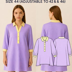 Tunic Dress Sewing Pattern – EU Sizes 42-46 (PDF Digital Download)