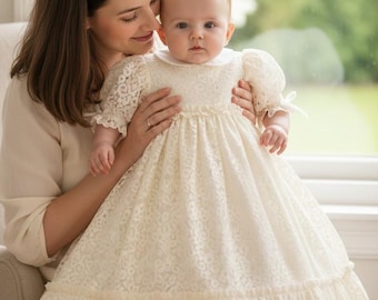 Baby Christening Dress Sewing Pattern | Baptism Gown, Bonnet, Booties (3-9 Months) (PDF Download)