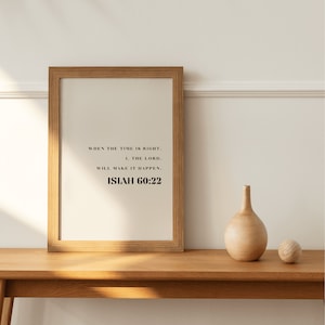 Isiah 60:22, Bible Verse Print, Beige Wall Poster, Christian Wall Decor, Christian Poster, Digital Download