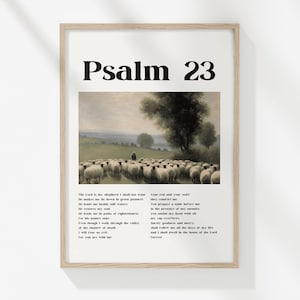 Psalm 23 Wall Art, The Lord is my Shepherd, Psalm 23, Bible Verse Poster, Christian Wall Decor, Christian Poster
