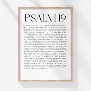 Psalm 19, Bible Verse Print, Christian Wall Poster, Christian Wall Decor, Digital Download