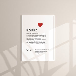 Bruder Poster, Definition Bruder, Dekoration, Poster für das Wohnzimmer, Geschenk