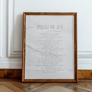 Psalm 23 kunst aan de muur, Psalm 23, vintage Bijbel vers poster, christelijke muur decor, christelijke poster