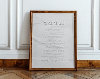 Psalm 23 Wall Art, Psalm 23, Vintage Bible Verse Poster, Christian Wall Decor, Christian Poster