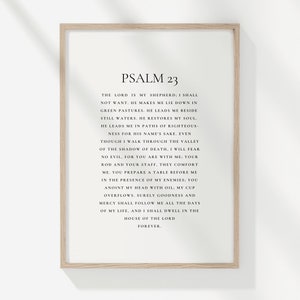 Psalm 23 Beige Poster , Christian Poster, Bible Verse Prints, Christian Home Decor, Christian Faith, Digital Download
