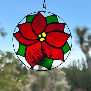 Glasmalerei-Weihnachtsstern Suncatcher-Dekoration