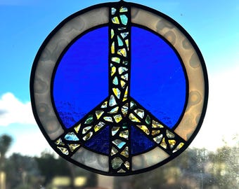 Stained Glass Peace Sign