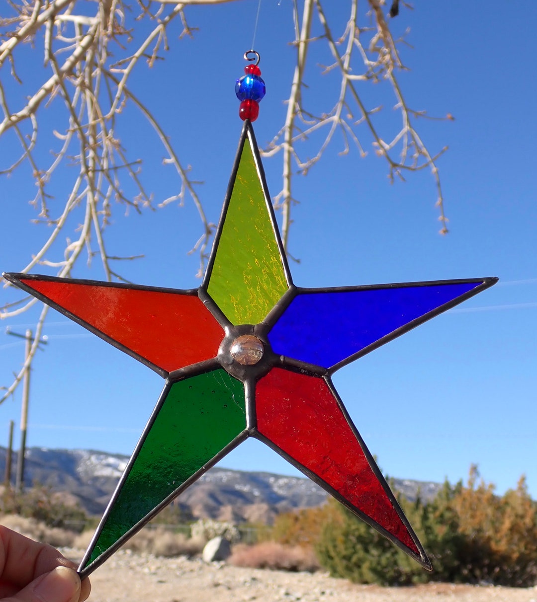 Stained Glass Multicolored Star Suncatcher, Window Decoration Etsy