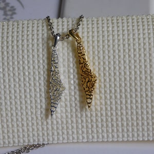 Palestine map Necklace with Arabic Calligraphy • 18k Gold Silver Necklace • Free Palestine Choker Necklace Gifts • Arabic Necklace for Women