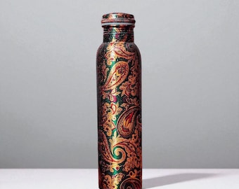Handcrafted Textured Copper Water Bottle: Ayurvedic Detox, 1 Liter
