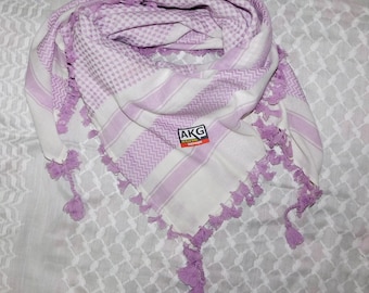 palestinian keffiyeh shemagh scarf,Baby Pink White hirbawi traditional shemagh with tassels arafat hatta Arab Headscarf, free Palestine gift