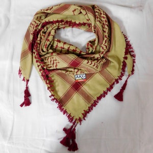 palestinian kuffiyah head scarf, palestine keffiyeh shemagh, free Palestine traditional shemagh with tassels arafat hatta Arab Headscarf