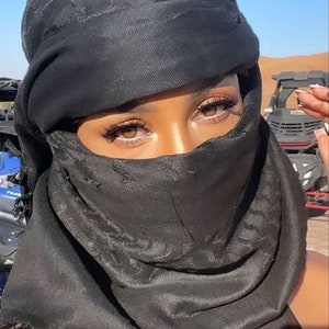 Palestine Shemagh Keffiyeh Scarves, All Black Arafat Hatta Solidarity Traditional Shemagh With Tassels, Women Clothing, Valentine Day Gift