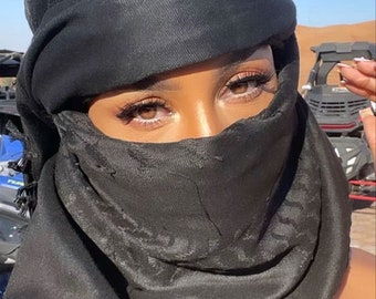 Palästina Shemagh Keffiyeh Schals, All Black Arafat Hatta Hirbawi Traditionelle Shemagh Mit Quasten, Frauen Kleidung, Valentinstag Geschenk