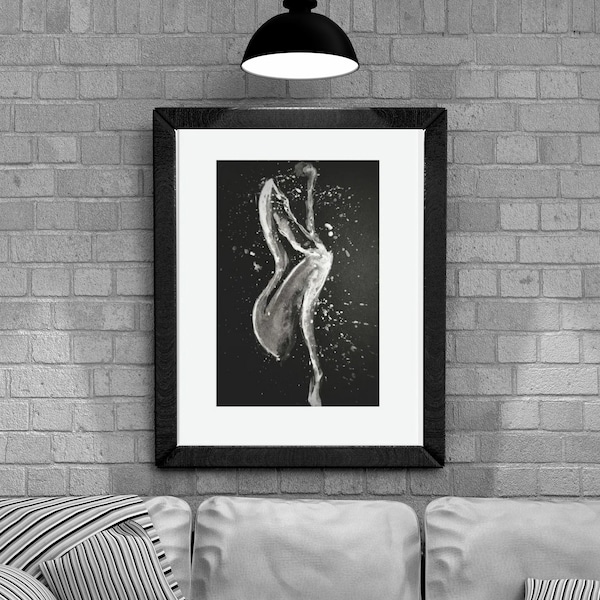 Art Moderne Chambre Noir et Blanc Silhouette Femme Tableau Salon Peinture Silhouette Noir et Blanc Encre Poster Art Impression Minimaliste