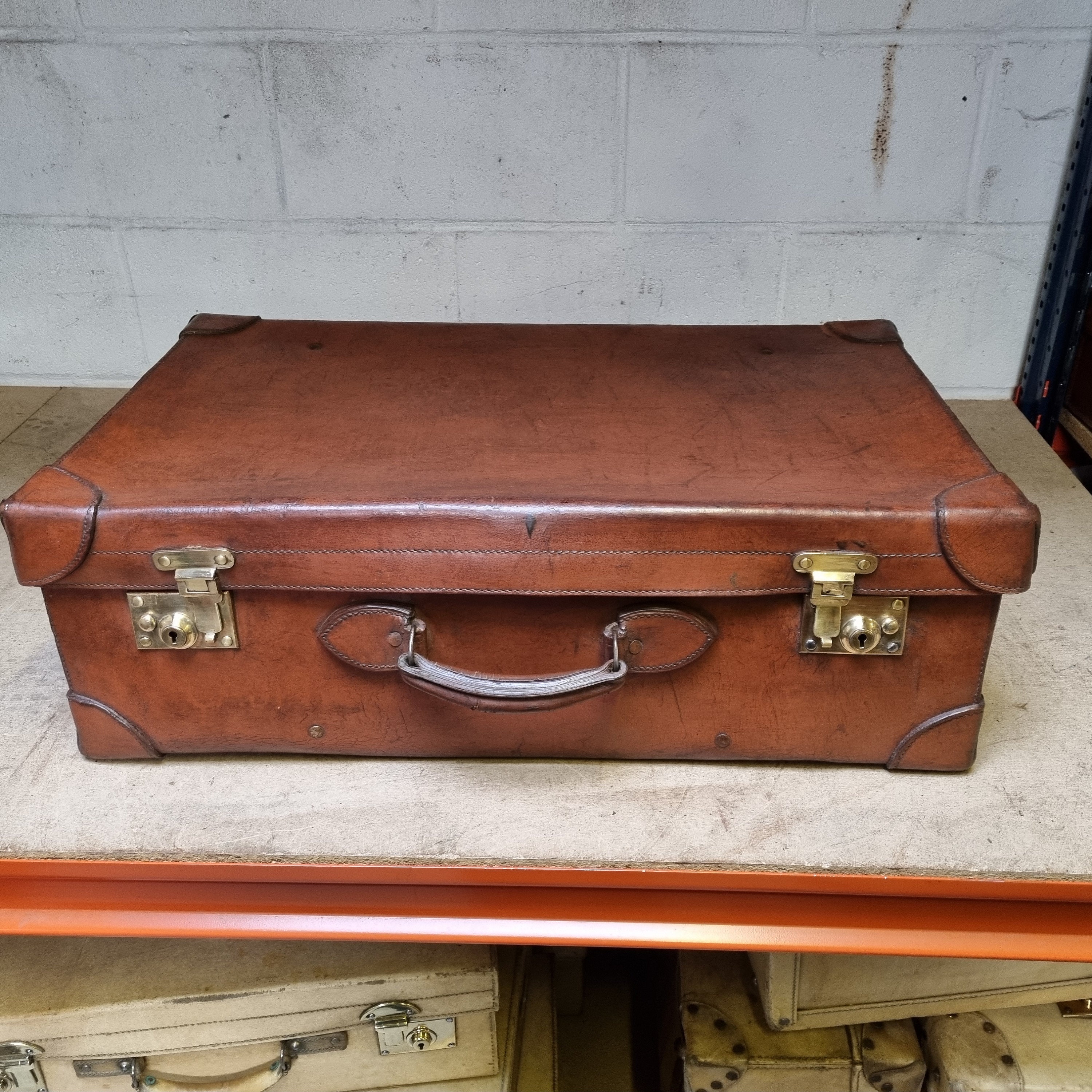 vintage leather suitcase