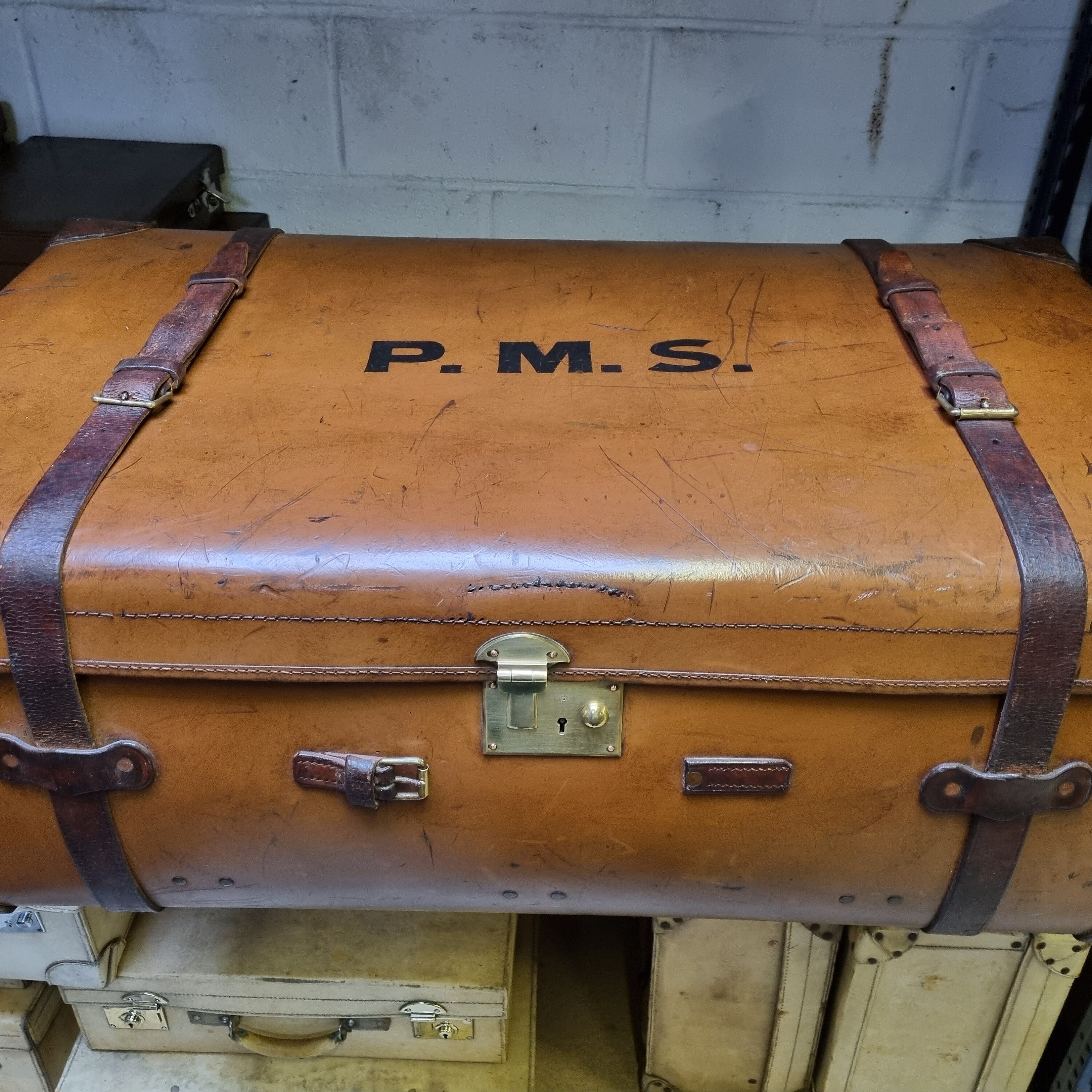 Vintage Mock Leather Trunk Large 40