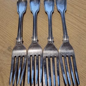 Set 4 antique silver dinner forks by William Eley and William Fern hallmarked London 1821
