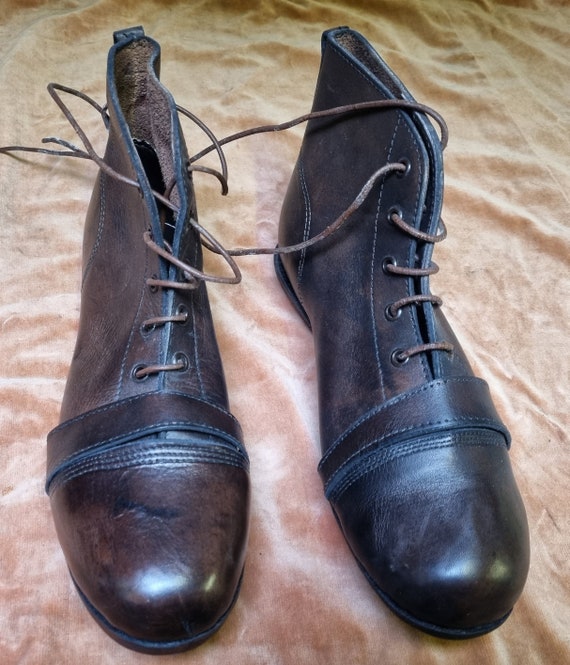 Pair Leather Vintage Style Football Boots Etsy