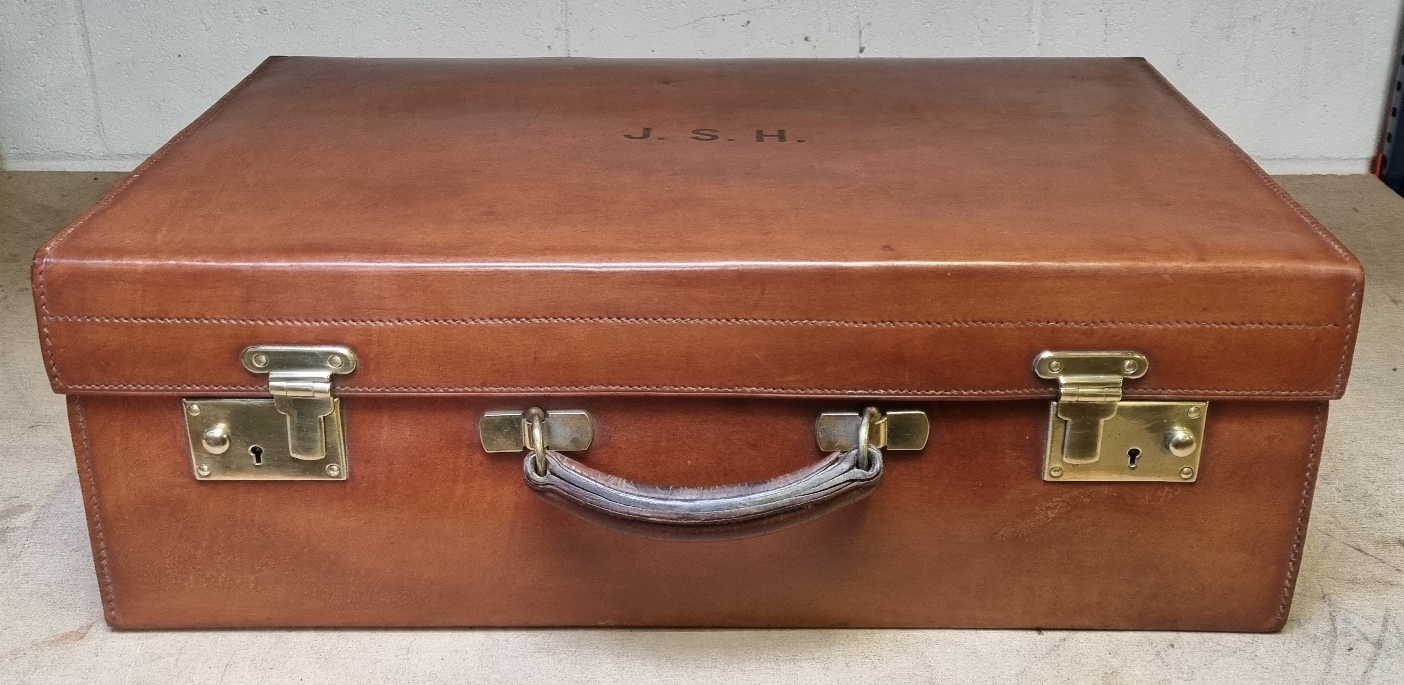 Antique leather luggage best sale