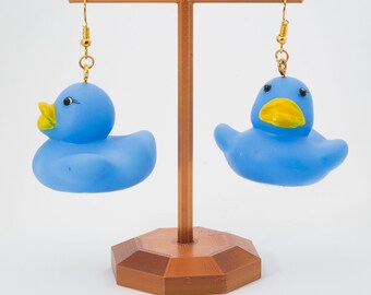 Blue Rubber Ducky Earrings