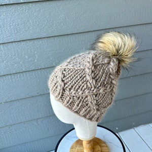 Hand-knit luxury merino wool beanie