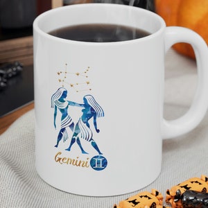 Gemini Coffee Mug 11oz Zodiac Horoscope Constellation Coffee Mug Cup Gemini Gift For Him or Her Birthday Gift Gemini Season