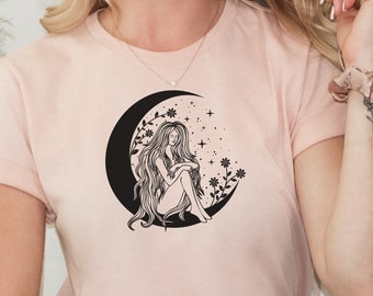 Moon Goddess T-shirt: Mystical Celestial Shirt