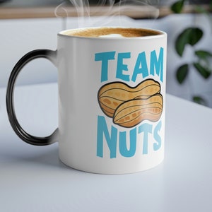 Team Nuts Gender Reveal Coffee Mug: Magic Color Morphing Mug, It&#39;s A Boy, 11oz