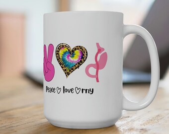 Peace Love RNY Coffee Mug: Bariatric Surgery Gift, 15oz