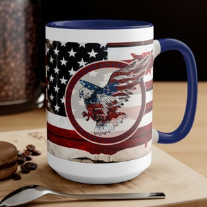 American Eagle Flag Coffee Mug - Patriotic Gift (15oz)