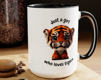 Baby Tiger Coffee Mug: 15oz Ceramic Tiger Lover Gift