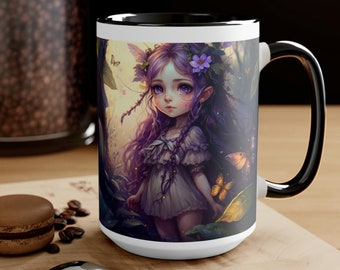 Woodland Fairies Fairy Coffee Mug, 15oz  Spring Fairies Wood Fairies Cute Coffee Mug Cup