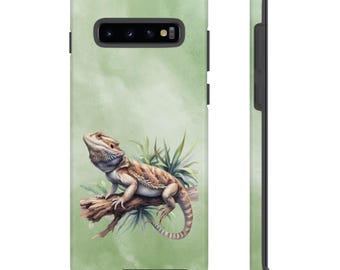 Watercolor Bearded Dragon Phone Case: Tough, Durable, Impact Resistant