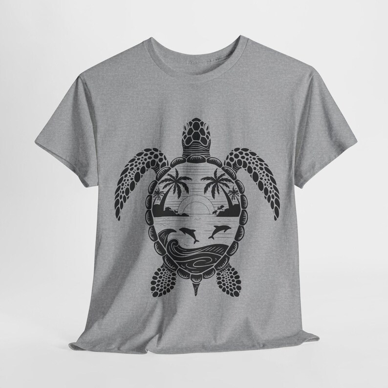Tropical Sea Turtle Graphic Tee: Beach Vacation Apparel image 9