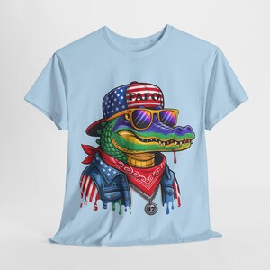 FAFO Patriotic Alligator Tee: USA Flag Graphic, Americana Wildlife image 3