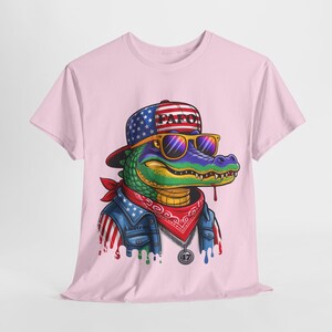 FAFO Patriotic Alligator Tee: USA Flag Graphic, Americana Wildlife image 4