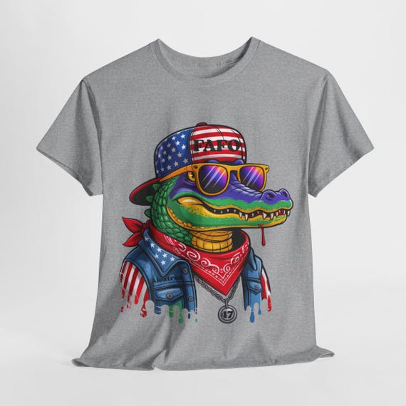 FAFO Patriotic Alligator Tee: USA Flag Graphic, Americana Wildlife