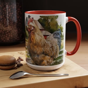 Chicken Coffee Mug: Farmhouse Rooster Decor, Animal Lover Gift
