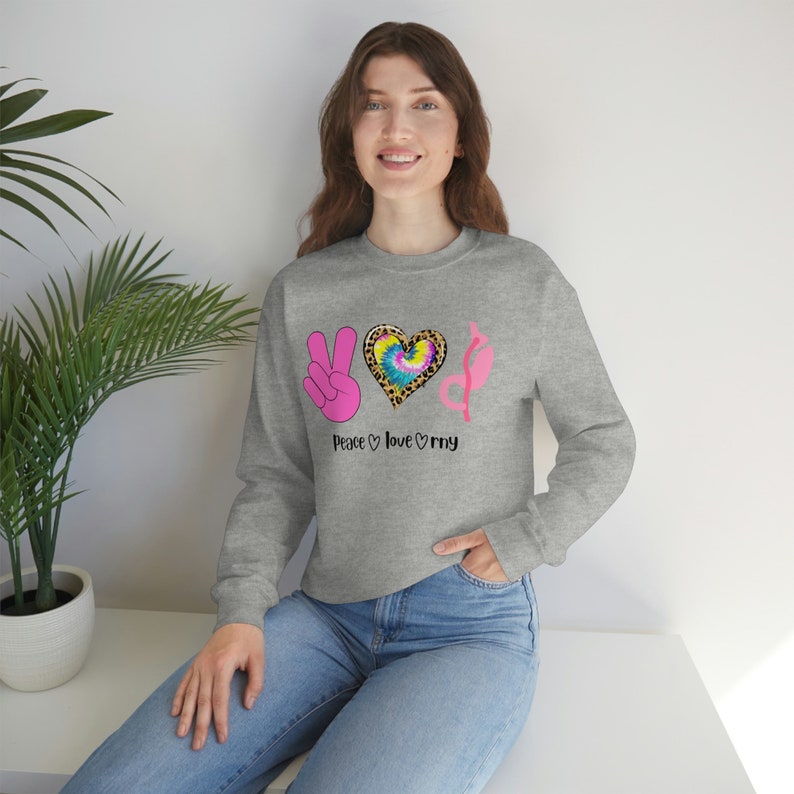 Peace Love RNY Gastric Bypass Bariatric Surgery Crewneck Sweatshirt ...