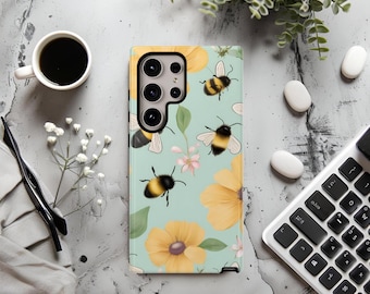 Bumble Bee Floral Phone Case: Protective Smartphone Cover