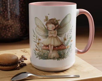 Mushroom Fairy Coffee Mug: Whimsical Ceramic Drinkware