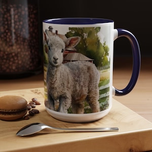 Baby Sheep Coffee Mug, Cute Farm Animal Coffee Cup, Country Decor, Sheep Lover Gift, Farm Gift, Farmhouse Decor