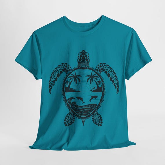Tropical Sea Turtle Graphic Tee: Beach Vacation Apparel