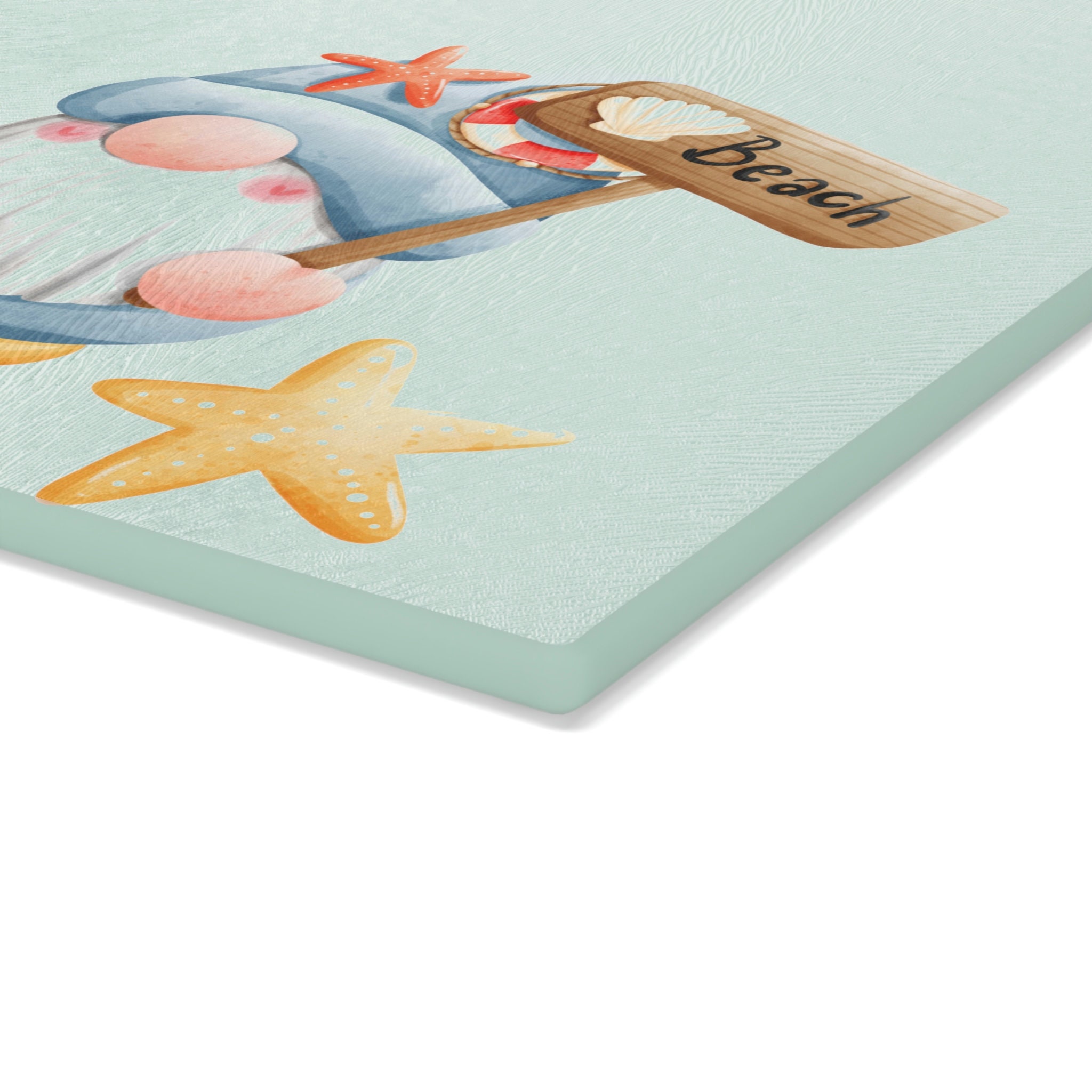 Gnome Glass Cutting Board, Gnomes Cutting Board, Beach Gnomes, Nautical