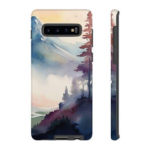 Phone Case, Watercolor Mountains Tough Case, Protective Cover, Rugged Case, Mountain Lover Gift, Outdoor Adventure Case, Nature Lover Gift