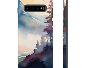 Watercolor Mountains Phone Case: Rugged Protective Cover
